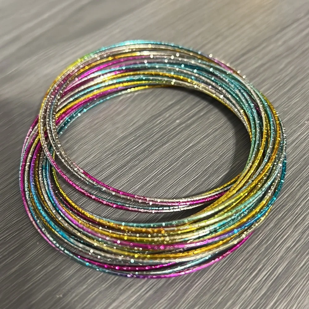Interconnected Colorful Bangle Set, EUC